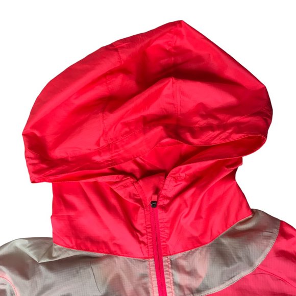 BROOKS Running Pink Hoodie Hooded Jacket Windbreaker.  Bright Neon Pink. Size M - Picture 5 of 14